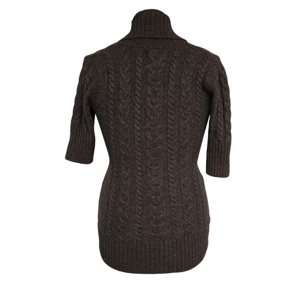 Women's Sarsaparilla Brown Cable Knit Fur Blend Tunic Sweater | Size Medium - Picture 2 of 10
